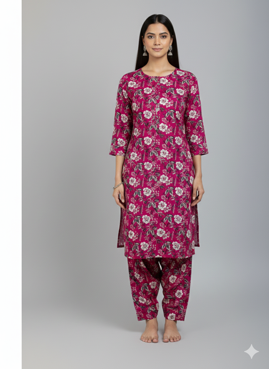 2 Piece Unstitch Suit Code:A0027 pink