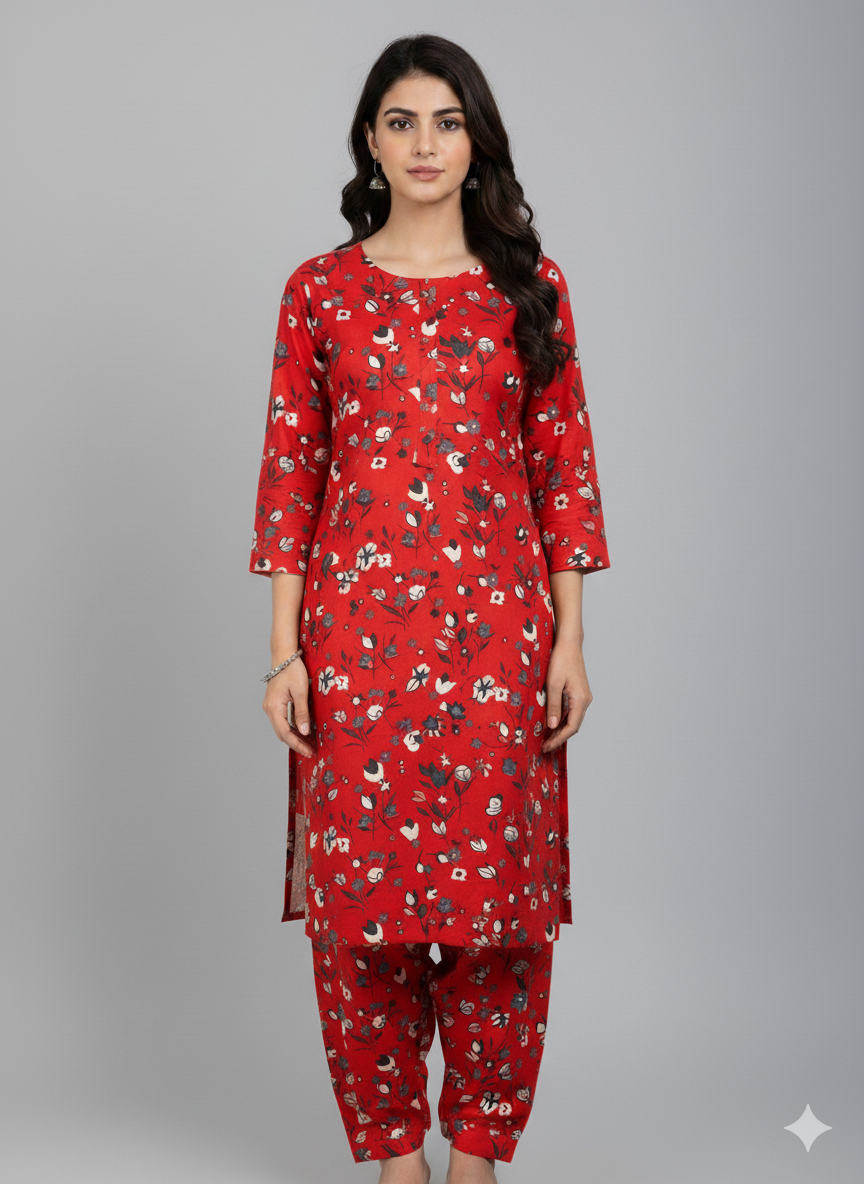 2 Piece Unstitch Suit Code:A0031red